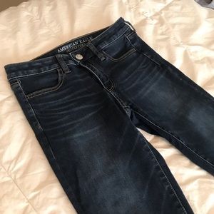 Dark wash blue jeans